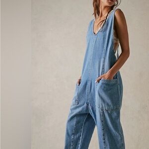 Women's Blue Denim like High Roller Overalls